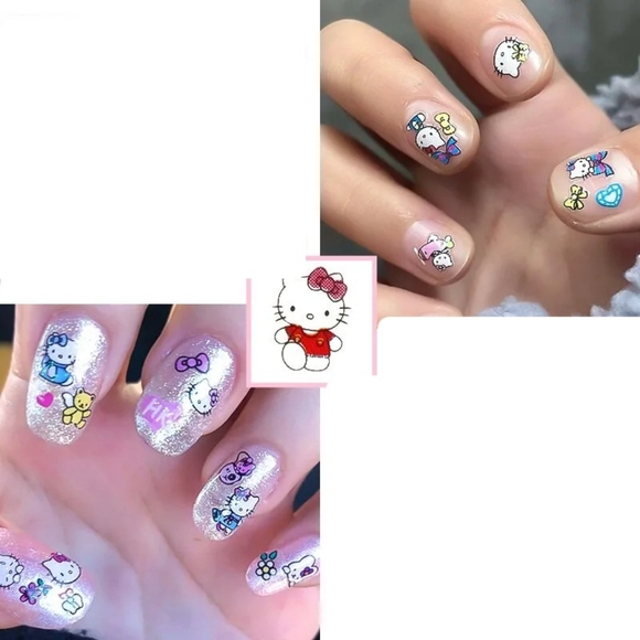 NWT THE CRÈME SHOP × HELLO KITTY 50 NAIL ART DECAL STICKERS + CLEAR NP - Picture 10 of 16